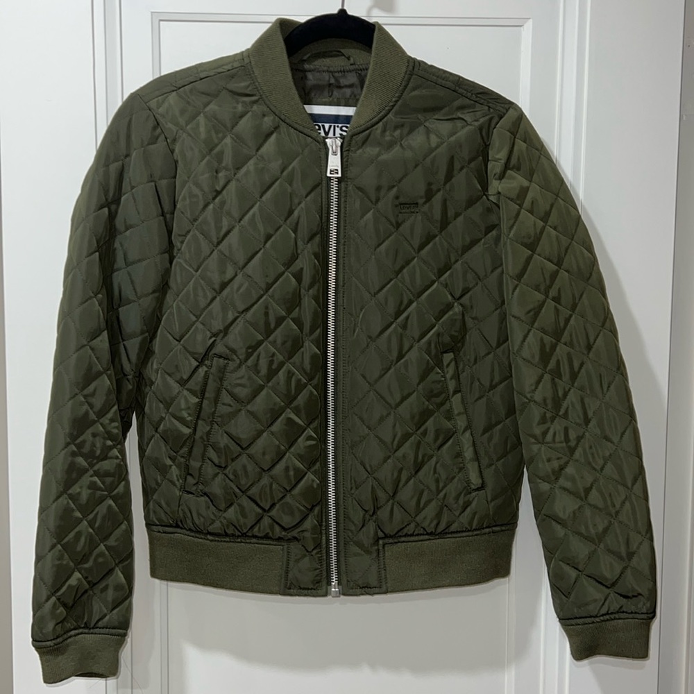 Levi’s Diamond Quilted Bomber Jacket - Army Green - Picture 4 of 6
